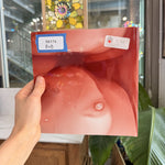 Lamberts Mouth Blown Red & White Opaque on Clear S58