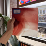 Lamberts Mouth Blown Red & White Opaque on Clear S57