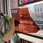 Merlot Swirl on Clear Lamberts Flash Glass Sheet Glass Lamberts Glass