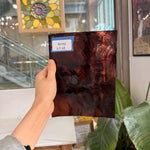 Merlot Swirl on Clear Lamberts Flash Glass Sheet Glass Lamberts Glass 6.5x8in (LA-22637613)