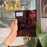 Merlot Swirl on Clear Lamberts Flash Glass Sheet Glass Lamberts Glass 6.5x8in (LA-22637613)