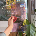 Taffy Pull (Pink Blue Stringer) on Clear Lamberts Flash Glass Sheet Glass Lamberts Glass 11.5x6in (LA-26897453)