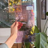 Taffy Pull (Pink Blue Stringer) on Clear Lamberts Flash Glass Sheet Glass Lamberts Glass 11.5x6in (LA-26897453)