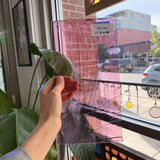 Taffy Pull (Pink Blue Stringer) on Clear Lamberts Flash Glass Sheet Glass Lamberts Glass