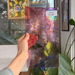 Taffy Pull (Pink Blue Stringer) on Clear Lamberts Flash Glass Sheet Glass Lamberts Glass 11x6in (LA-26930221)