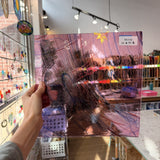 Taffy Pull (Pink Blue Stringer) on Clear Lamberts Flash Glass Sheet Glass Lamberts Glass 11x11.5in (LA-26962989)