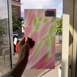 Pink Green Dapple on Clear Lamberts Flash Glass Sheet Glass Lamberts Glass