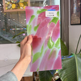 Pink Green Dapple on Clear Lamberts Flash Glass Sheet Glass Lamberts Glass 11.5x6in (LA-30665773)