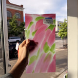 Pink Green Dapple on Clear Lamberts Flash Glass Sheet Glass Lamberts Glass