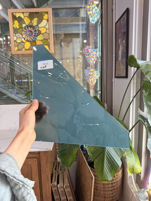 Blue-Gray on Clear Fremont Flash Glass Sheet Glass Fremont Glass