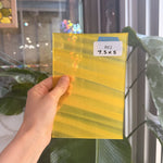 Yellow Clear Wispy S29 Mouth Blown Lamberts Flash Sheet Glass Lamberts Glass 7.5x5in (LA-31976493)