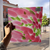 Pink Green Dapple on Clear Lamberts Flash Glass Sheet Glass Lamberts Glass