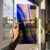 Rainbow Swirl on Clear Lamberts Flash Glass Sheet Glass Lamberts Glass