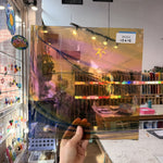 Rainbow Swirl on Clear Lamberts Flash Glass Sheet Glass Lamberts Glass