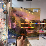 Rainbow Swirl on Clear Lamberts Flash Glass Sheet Glass Lamberts Glass