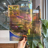 Rainbow Swirl on Clear Lamberts Flash Glass Sheet Glass Lamberts Glass