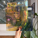 Rainbow Swirl on Clear Lamberts Flash Glass Sheet Glass Lamberts Glass 11.5x12.5in (LA-38169645)