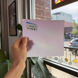 Lilac Baby Pink Opal on Clear Lamberts Flash Glass Sheet Glass Lamberts Glass