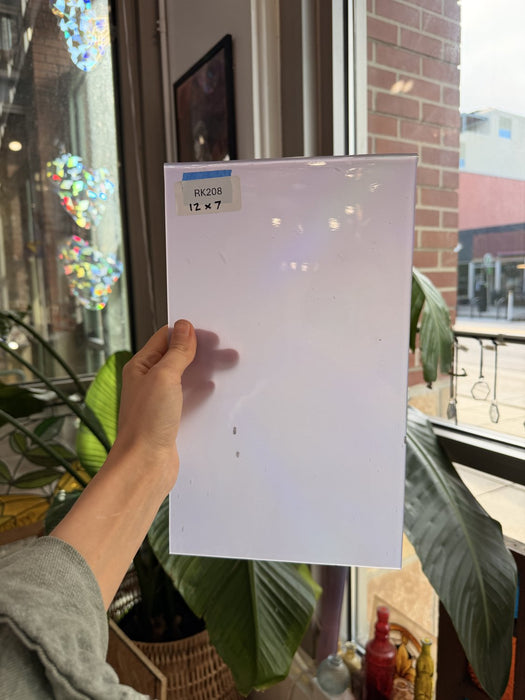 Lilac Baby Pink Opal on Clear Lamberts Flash Glass Sheet Glass Lamberts Glass