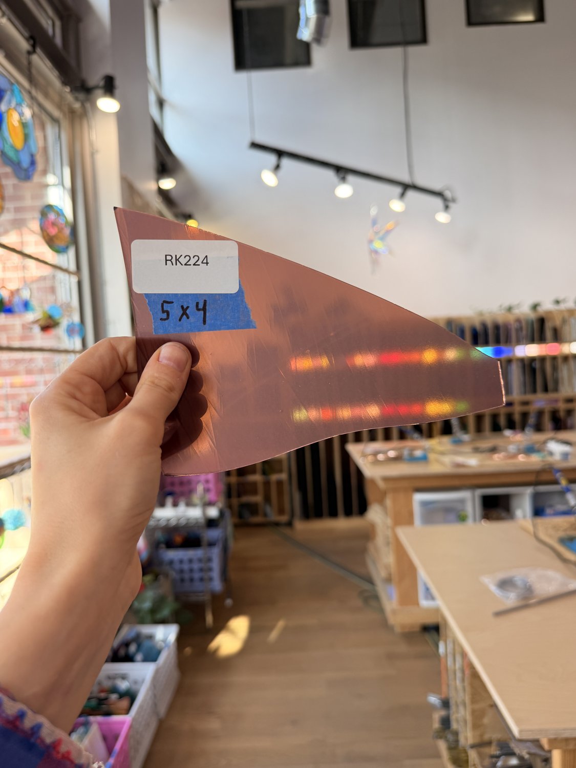Light Plum Opal Mouthblown Sheet Glass