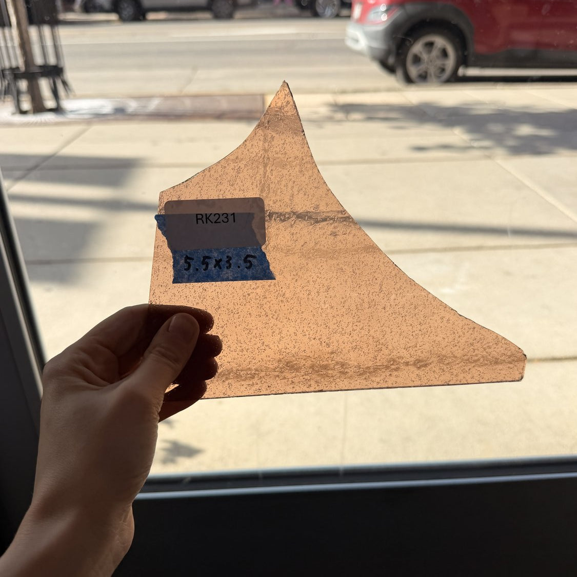Seedy Light Brown Mouthblown Sheet Glass