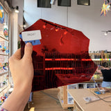 Dark Red Mouthblown Flash (on clear) Lamberts Sheet Glass