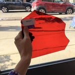 Dark Red Mouthblown Flash (on clear) Lamberts Sheet Glass