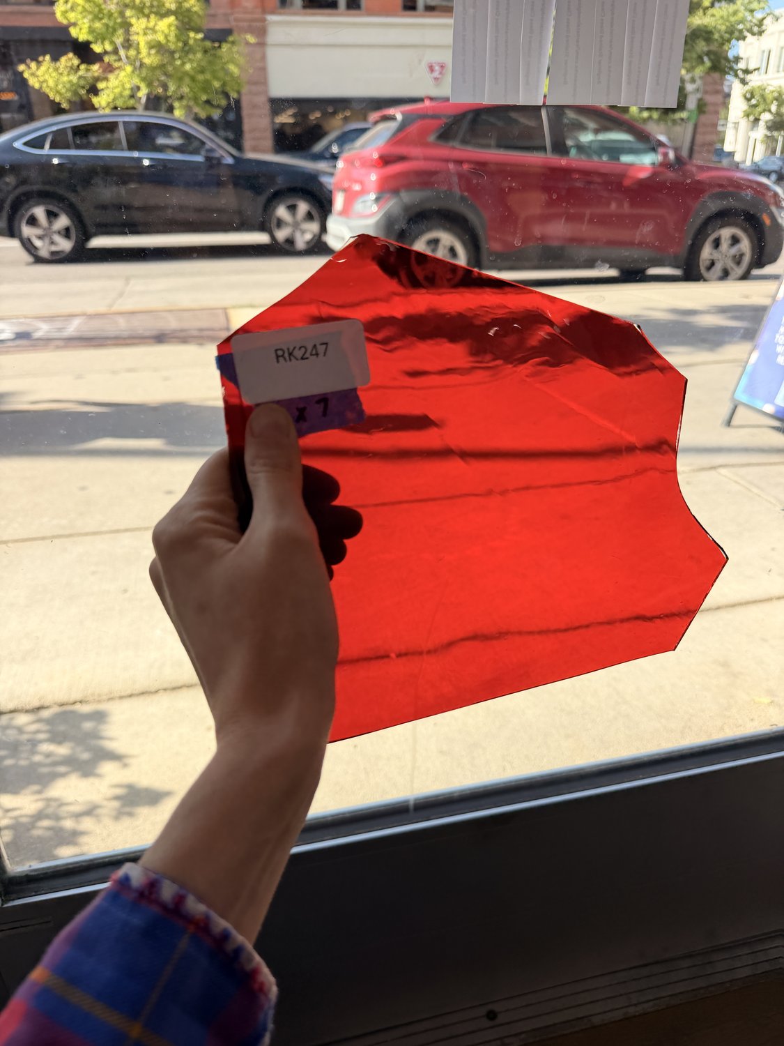 Dark Red Mouthblown Flash (on clear) Lamberts Sheet Glass