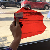 Dark Red Mouthblown Flash (on clear) Lamberts Sheet Glass