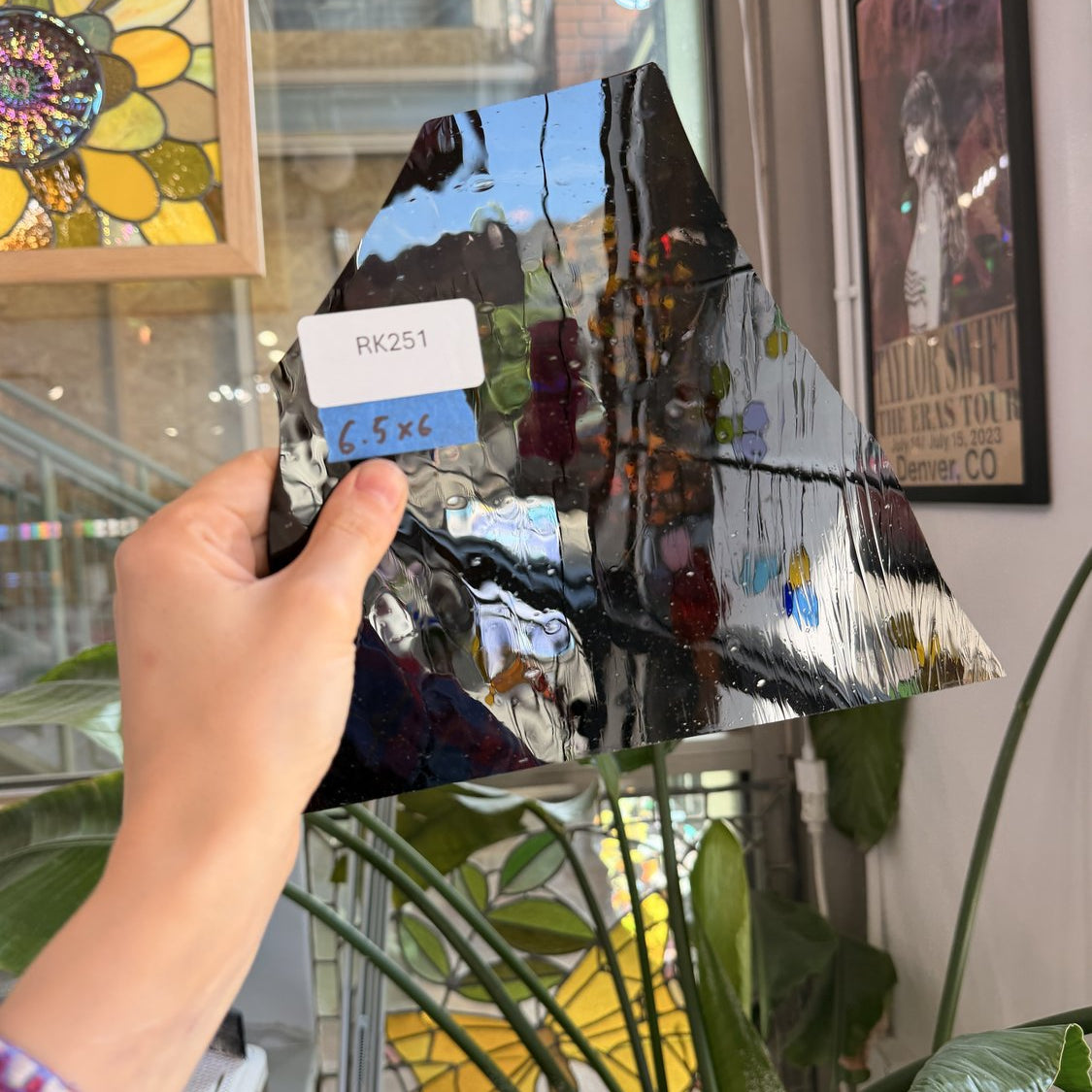 Dark Brown Mouthblown Transparent Sheet Glass