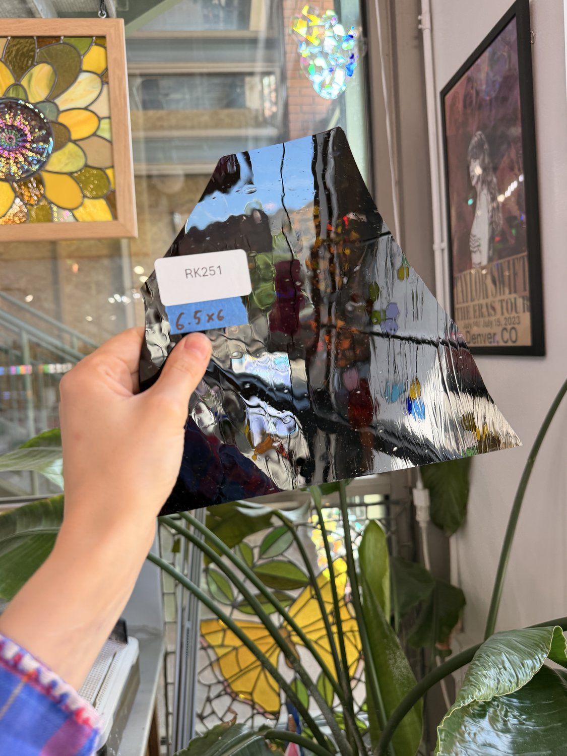 Dark Brown Mouthblown Transparent Sheet Glass