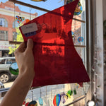 Dark Red Opaline Flash (on clear) Mouthblown Sheet Glass