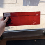 Dark Cherry Mouthblown Sheet Glass (Flash Glass on Clear)