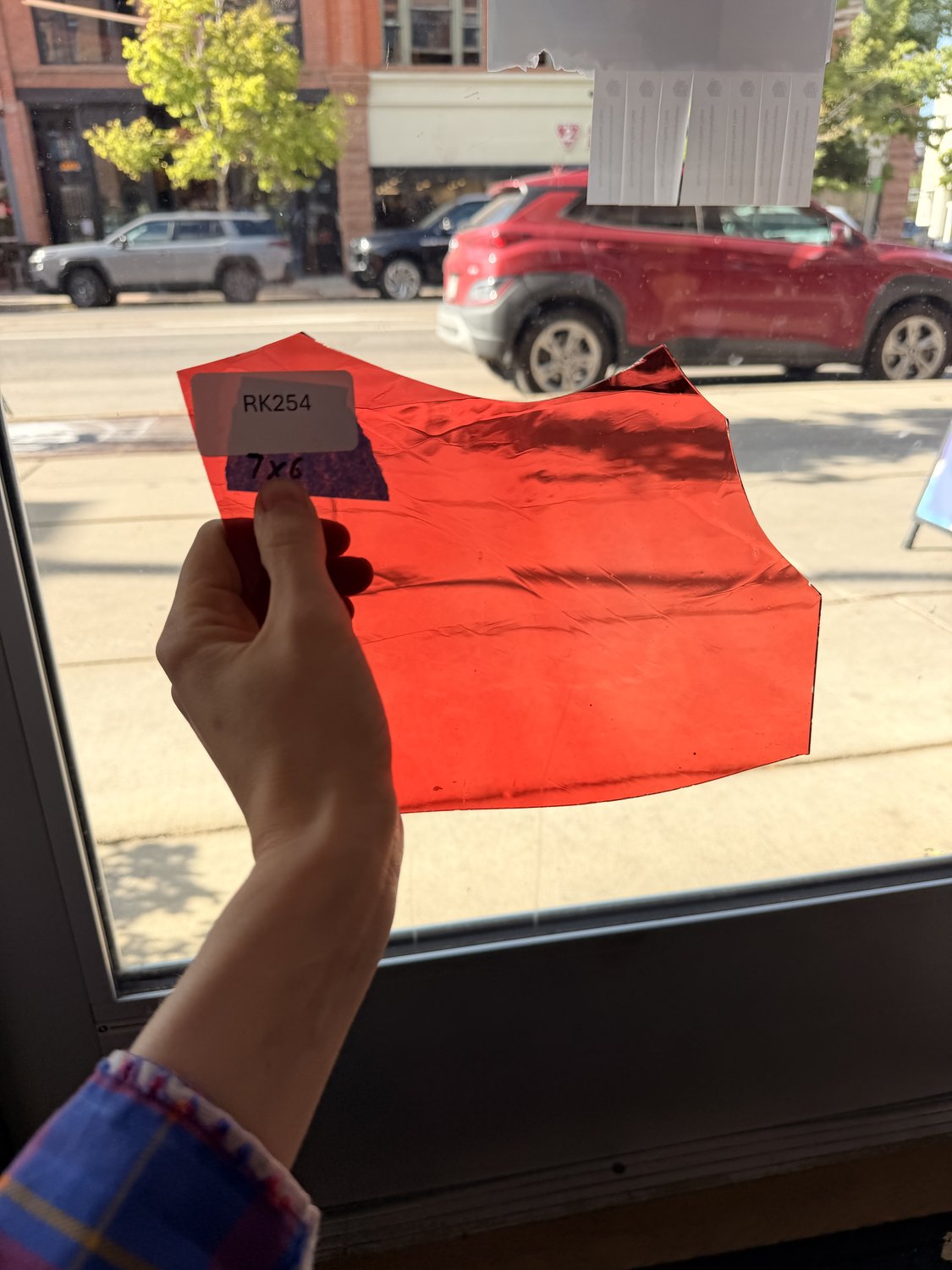 Soft Red Mouthblown Flash (on clear) Lamberts Sheet Glass