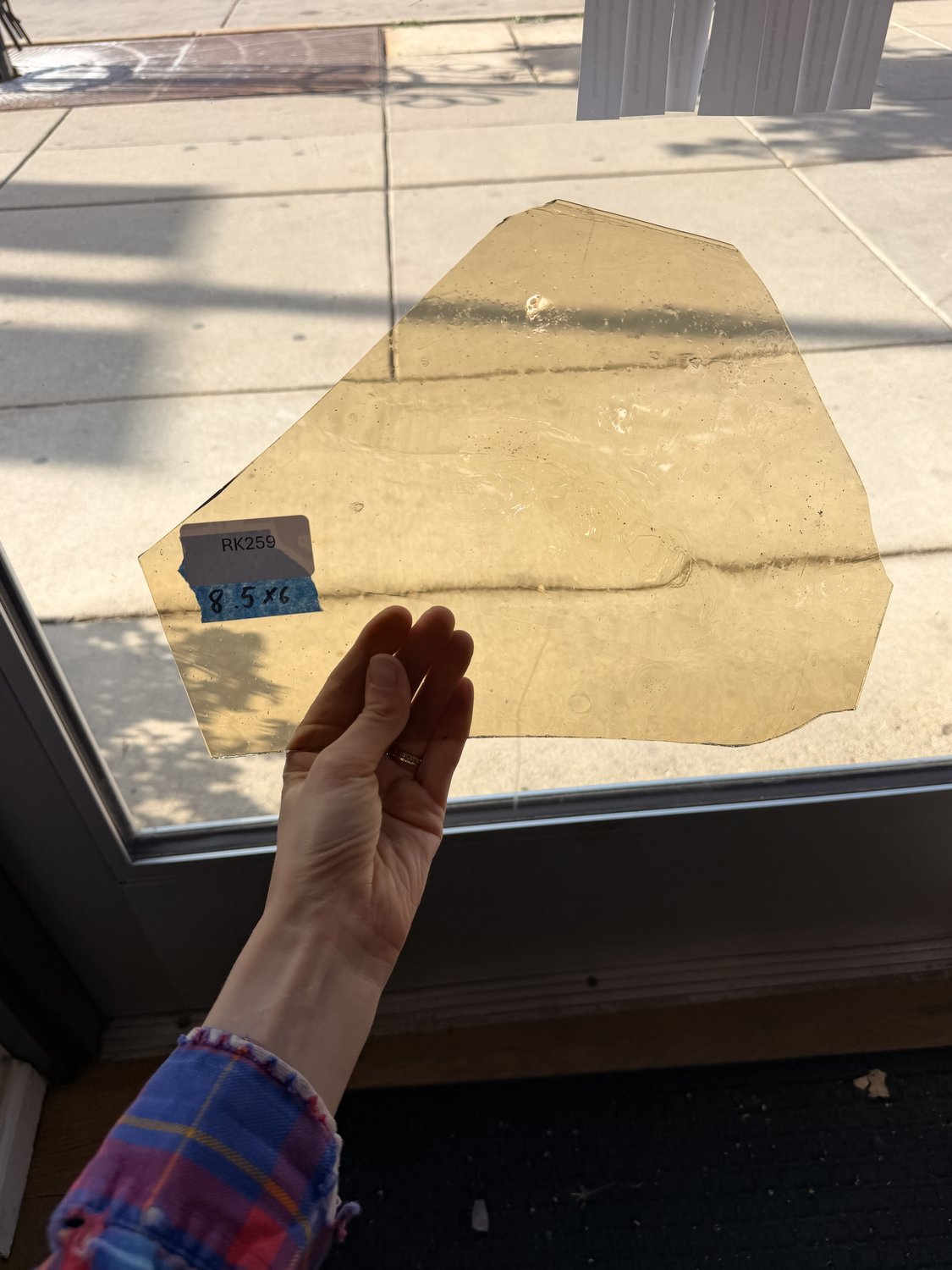 Light Amber Transparent Mouthblown Sheet Glass
