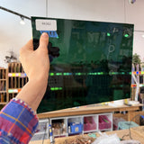 Green Blue Transparent Mouthblown Sheet Glass (blemishes)