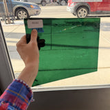 Green Blue Transparent Mouthblown Sheet Glass (blemishes)
