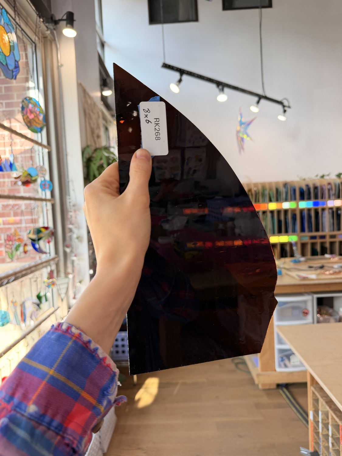 Dark Brown Mouthblown Transparent Sheet Glass