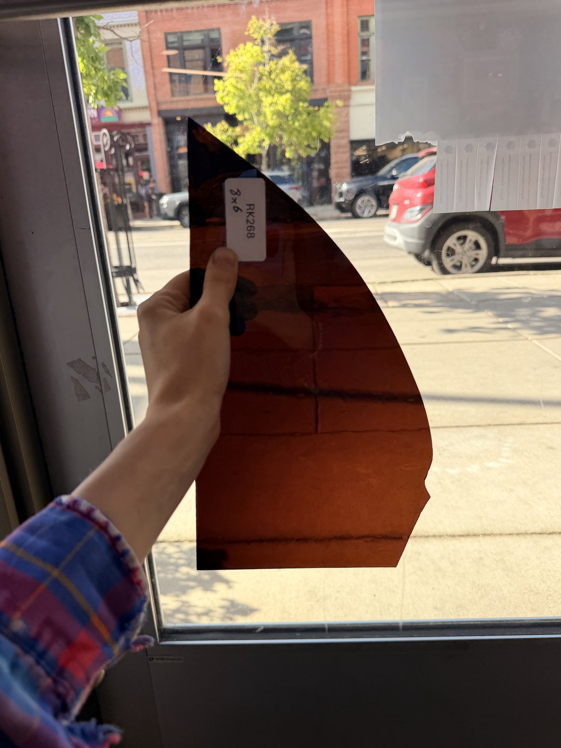 Deep Red Mouthblown Flash (on clear) Sheet Glass