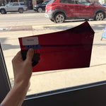 Deep Red Mouthblown Flash (on clear) Sheet Glass