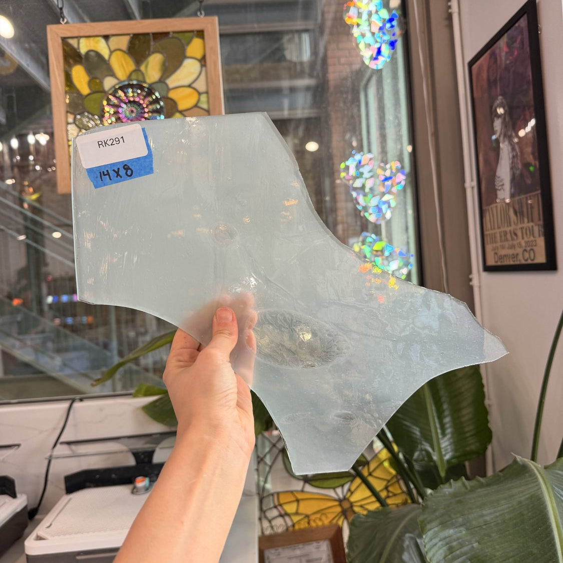 Milky White Wispy Mouth Blown Sheet Glass Mouth Blown Glass Default Title