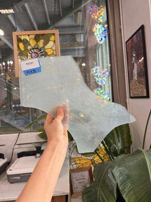 Milky White Wispy Mouth Blown Sheet Glass Mouth Blown Glass Default Title