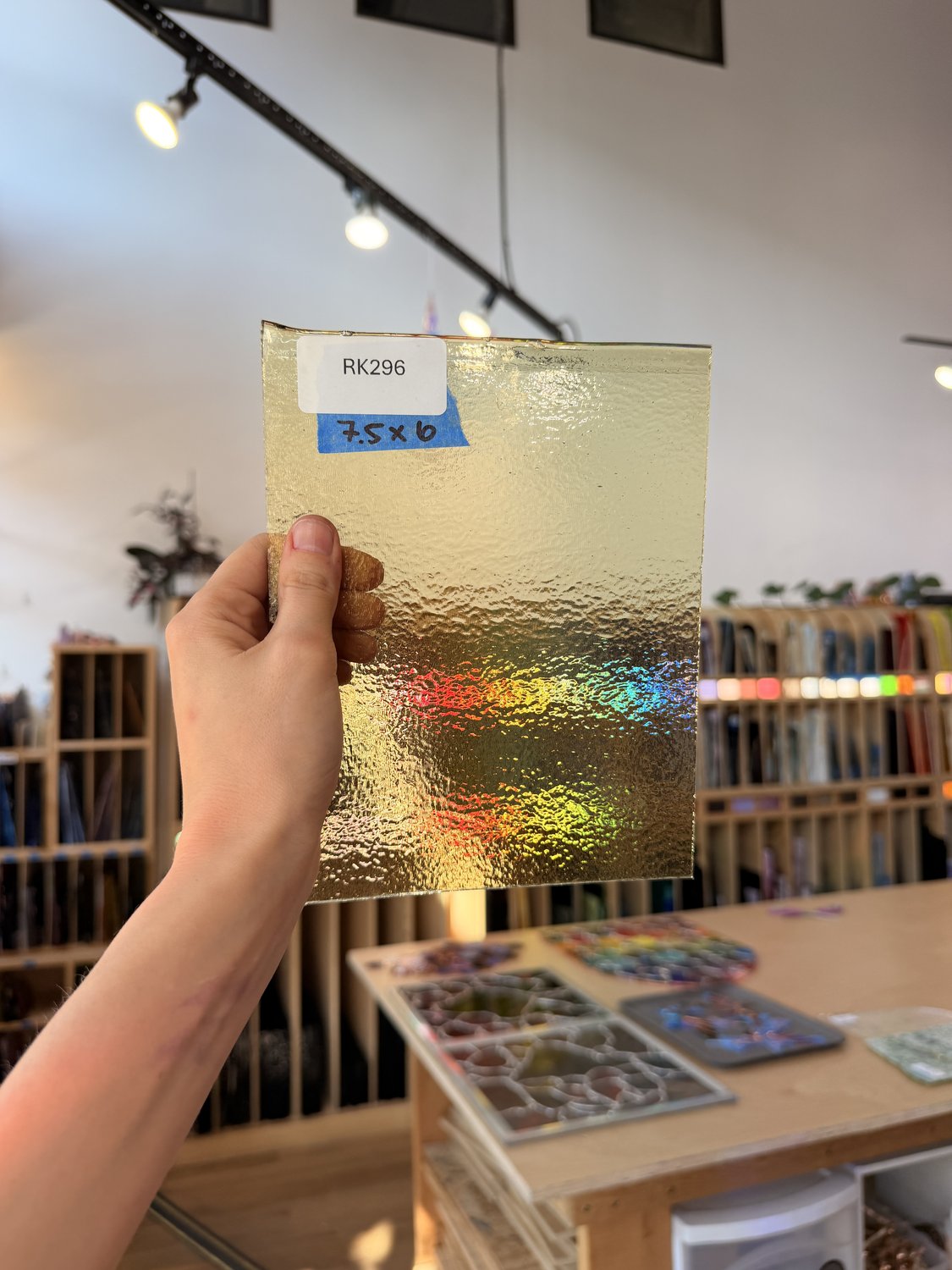 Light Pale Amber Bullseye Transparent Sheet Glass