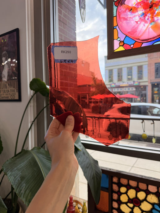 Red Mouth Blown Gradient Sheet Glass Mouth Blown Glass