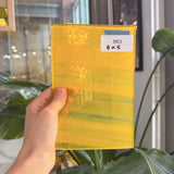 Yellow Clear Wispy S29 Mouth Blown Lamberts Flash Sheet Glass Lamberts Glass 8x5in (LA-32009261)