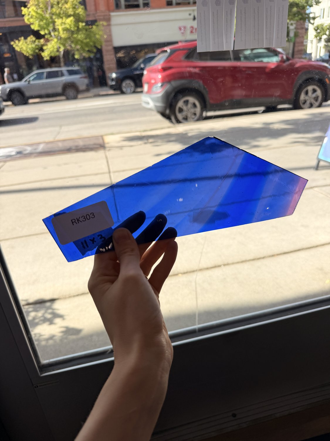 Dark Blue Purple Transparent Mouthblown Sheet Glass