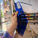 Dark Blue Purple Transparent Mouthblown Sheet Glass