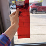 Red Transparent Mouthblown Seedy Sheet Glass