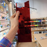 Red Transparent Mouthblown Seedy Sheet Glass
