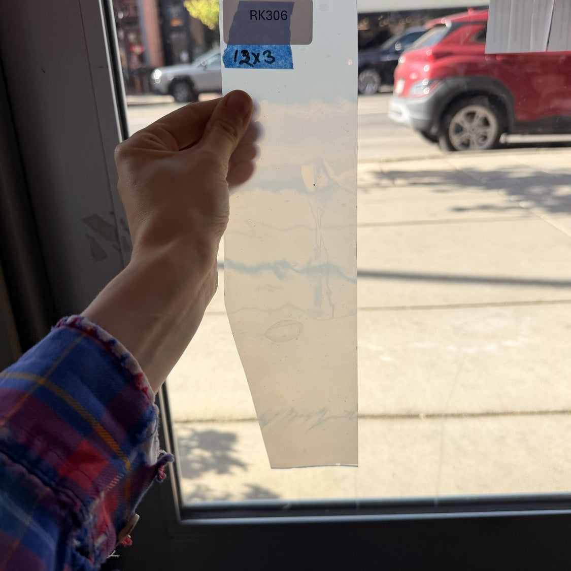 White Opal Mouthblown Fremont Flash (on clear) Sheet Glass